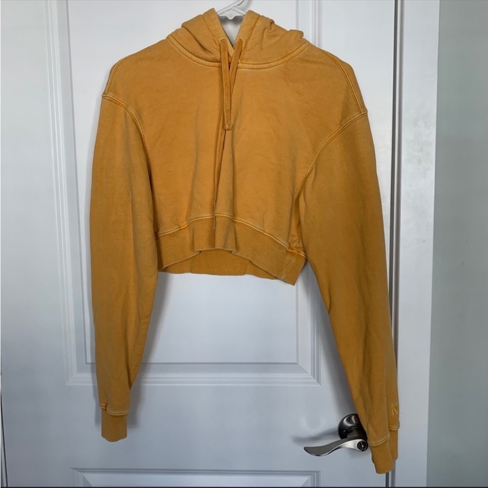 Women’s XS KITH Alexa Fall 2018 Workwear Collection Gold Yellow Cropped Hoodie